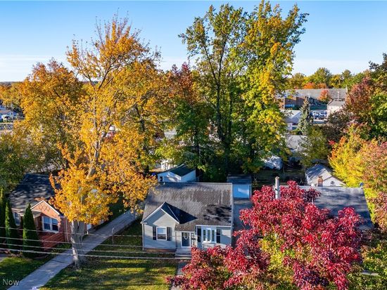 Home surrounded by autumn trees in Willowick, Ohio
